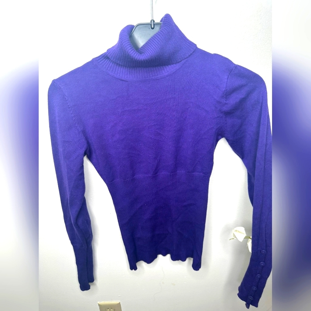 Purple turtleneck sweater